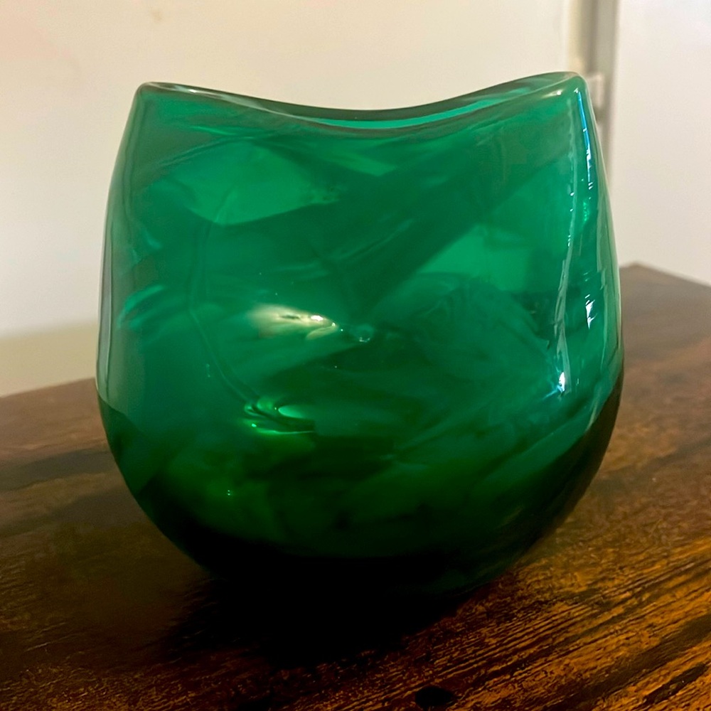 Emerald Green Glass Vase